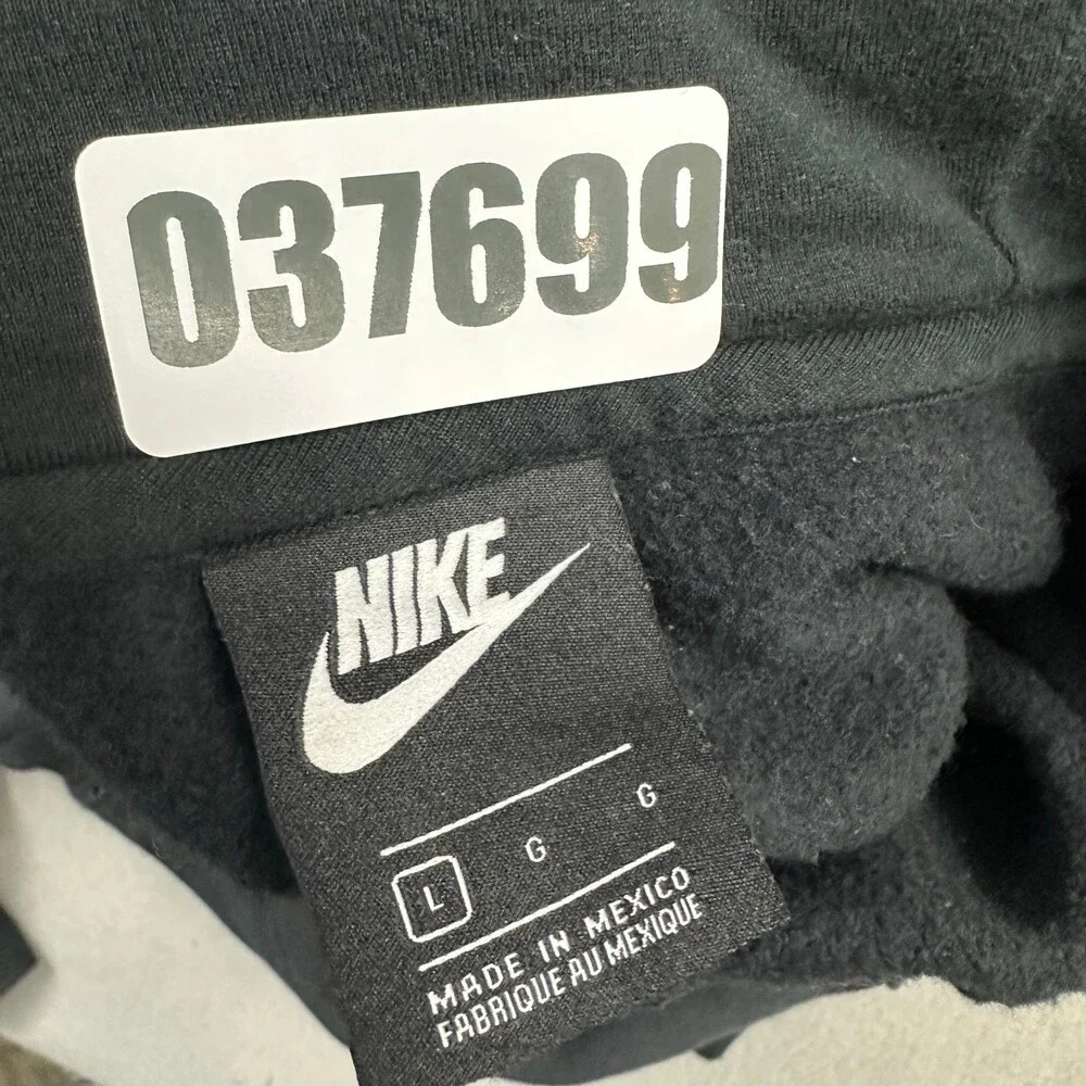 Nike Hoodie Men Large Black New York Pullover Fleece Sweatshirt Swoosh L